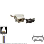 Adapter Modular Loose Pin RJ 12 RJ12 6P6C Female Jack D-Sub DB 15 DB15 Male R0