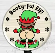 Funny Elf Retractable Badge Holder, Cute Merry Christmas Badge Reel -G6665D