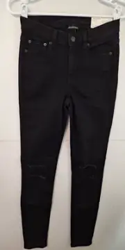AMERICAN EAGLE Next Level Stretch Hi-Rise Jegging Black 4R 27W NWT Destructed