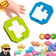 Baby Kids Wooden Puzzle Brain Toy Tangram Jigsaw Russian Blocks Game QS