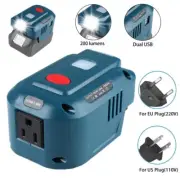 For Makita Battery Inverter Generator US/EU Plug Power Source USB Adapter LED