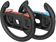 AriKroii Switch Lenkrad für Nintendo Switch 2 Joy-Con Controller, Lenkräder für Joycon, Lenkradhalterung/Steering Wheel Zubehör kompatibel mit Mario Kart, Rennspiel Spiele, 2 Pack Schwarzes