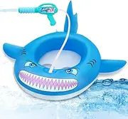 Pool Floats for Kids with Water Squirt Gun Pool Toys for Toddler Ages 3-8 Shark Pool Floaties Inflatable Rafts Water Beach Lake Party Toys Swimming Floaty for Boys Girls