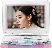 Portable DVD/CD Player with 15.4'' Swivel Screen, HD LCD TF, Rechargeable Battery, Support USB/SD Card, High Volume Speaker,Red