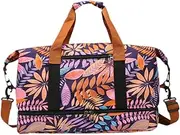 KQFCAZRE Travel Duffle Bag with Shoe Pocket, Portable Gym Tote for Weekend Getaways, Purple