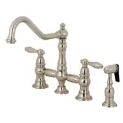 KS3278ALBS Restoration Bridge Kitchen Faucet, 9-7/16 Inch in Spout Reach, Bru...