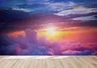 3D Clouds Sunrise Wallpaper Wall Mural Removable Self-adhesive 24