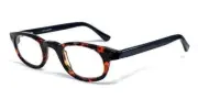 Calabria 843 Techno Optical Round Reading Glasses w/Hard Case in Black +1.75