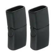10mm x 5mm Flat Leather Clasps, 2Pcs Steel Clasps for DIY Crafts (Black)