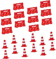 QUMIIRITY Playset 36 Mini Roadblocks Plastic Roadblock Toys for Boys and Girls Traffic Sign Simulation Barricade Models Kindergarten Teaching