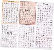 ibasenice Decorative Yoga Posture Chart Stretching Exercises Poster for Bedroom Living Room