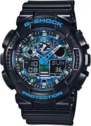 [Casio] G-SHOCK GA100CB-1A Mens Blue/Black Analog/Digital Watch with Black Band