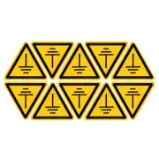 Triangle Pay Attention to Grounding Warning Sign Self Adhesive 20mm 10Pcs