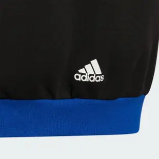 【adidas 愛迪達】外套 大童 男童 女童 運動連帽外套 JK KN FZHD 黑藍 HM5246