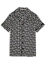 Balmain Monogrammed-print Shirt - Black - 40 (C15.75 / M) 40 (C15.75 / M)