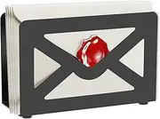 DJAPWPX 1/2Pcs Desktop Mail Holder, Metal Mail Basket, Cutout Envelope Design Desk Letter Holder, Practical Envelope Organizer, Anti Slip Letter Storage Rack for Home Office (1)