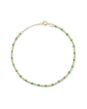 14K Italian Gold Chalcedony Bead Bracelet