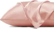 Silk Pillow Cases Set of 2, Satin Silk Pillow Case for Hair and Skin,Super Soft Silky Cooling Silk Pillow Cover with Envelope Closure 48 * 74CM