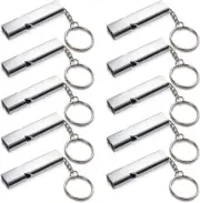 Modixun 10Pcs Emergency Survival Whistles with Keychain, Double Tubes Loud Wh...