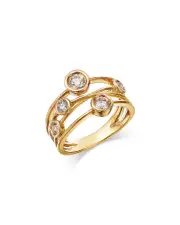 Bloomingdale's Fine Collection Diamond Bezel Multirow Crossover Ring in 14K Yellow Gold, 0.76 tcw