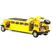 1:32 Alloy+ABS+Rubber Pull Back Model Toy Car For Limousine Hummer Kids Gift H