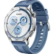 Huawei Watch GT 5 46mm Stainless Steel Case Smartwatch (Blue Woven Strap)