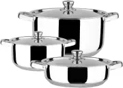Stainless Steel 6-Piece Cookware Set: Mirror Polished, Induction Bottom, Straigh