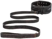 Ouch! Denim Collar Restraint with Leash, Black