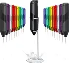 Milk Frother Handheld With Stand, Battery Operated Foam Maker For Cappuccino