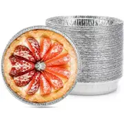 50 Pack 6 Inch Disposable Aluminum Pie Pans Round Foil Baking Tins for Pie Cake
