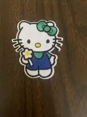 Hello Kitty Green Bow Patch, Iron On/Sew On
