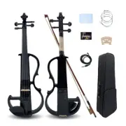 Yinfente 4-String Black Electric Violin Full Set with Case Bow and Accessories