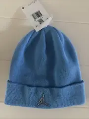 Michael Jordan Jumpman Logo Cuffed Youth Blue Beanie Winter Hat
