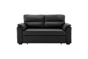 Sarantino Faux Leather Sofa Bed Couch Lounge - Black