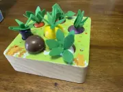 Wood Puzzle Fruit Vegetable Size Sorter Game Young Child Toy Educational Garden