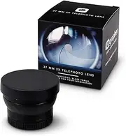 iOgrapher 37mm 2X Telephoto Zoom Lens, Lens Attachment Accessories for Smartphone & Tablet Upgrade to Professional Camera for Photography & High Definition Video Recording with Lens Cap & Leather Case