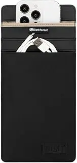 SLNT Faraday Bag Smartphone Sleeve with Silent Pocket - Weatherproof Nylon, Signal Blocking Device Shielding for iPhone, Samsung Galaxy, Most Phones, Privacy, Anti-Hacking (Black Nylon, Medium)