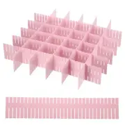 40Pcs Plastic Adjustable Separator Drawer Organizer Divider, Pink