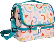 Two Compartment Insulated Lunch Bag for Kids – School & Travel Ready - Confetti Peach