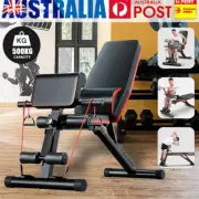 300K Adjustable Abdominal Weight Press Bench Fitness Incline Sit up Gym Flat AU