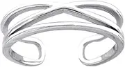 [JewelryWeb] 925 Sterling Silver Womens Fashion Adjustable toe ring6-toe ring for Women