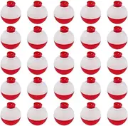 AYLIFU Float Fishing Float Soft Plastic Bait red and White 19mm /0.74inch for Fishing Circular Buoys Fishing Tool Accessories 25pcs