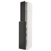 METOD / MAXIMERA hc w p-o func 1dr/4drw, white/Upplöv matt anthracite, 40x60x240 cm