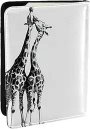 [JEJEA] African Giraffe Print Travel Organizer Credit Cards Case Passport BookPassport Holder Cover Wallet forTraveling,, Black, One Size