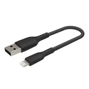 Belkin BoostCharge 15cm Braided Lightning to USB-A Cable (Black)