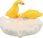 PRETYZOOM Cute Duck Ceramic Soap Holder Self Draining Soap Dish for Bathroom Sinks Kitchen Charming Animal Design Prevents Water Accumulation for Sponge Storage Organization