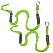 Moocy 2-Pack Boat Bungee Dock Line with Hook Mooring Rope Boat Accessories for Boats Pontoon Jet Ski SeaDoo WaveRunner Kayak green