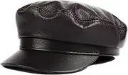 [Generic] Women Winter Korean Red Hat Sheepskin Fitted Flat Top Caps