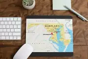 Maryland Map Mouse Pad for Computer Office Gaming Desk Non-Slip
