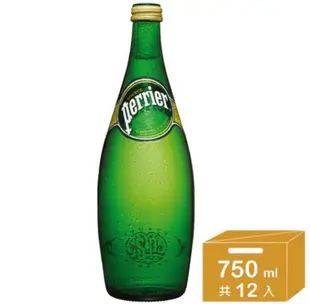 法國沛綠雅perrier天然氣泡水 750ml x 12瓶(玻璃瓶)氣泡水 公司貨 正貨 (7.3折)